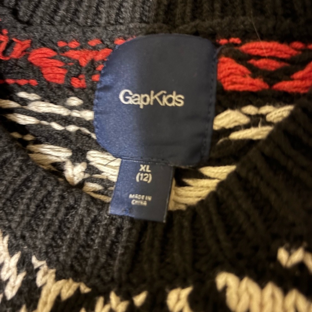 Gap Kids Fair Isle thick cotton sweater 12 - Picture 3 of 4